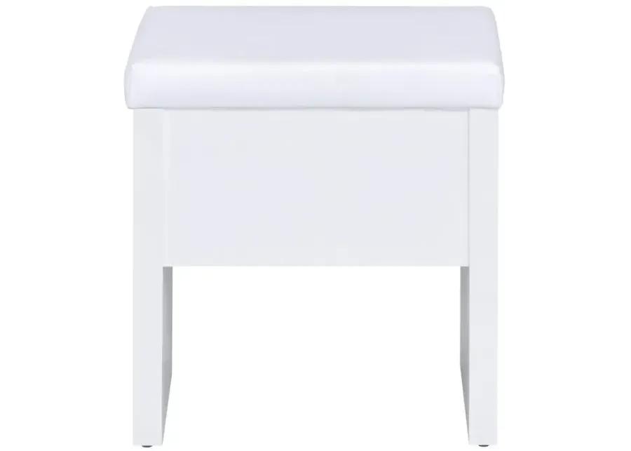 Karly 2-Piece Vanity Set with Lift-Top Stool White