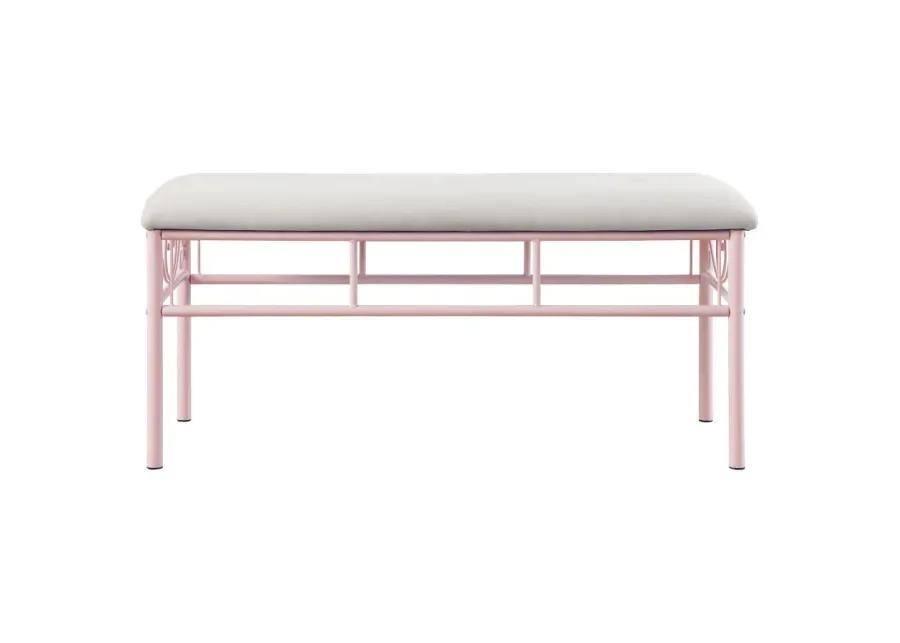 Massi Tufted Upholstered Bench Powder Pink