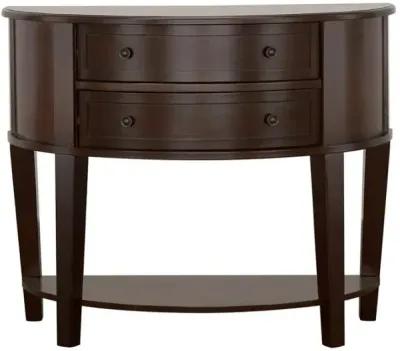 Diane 2-drawer Demilune Shape Console Table Cappuccino