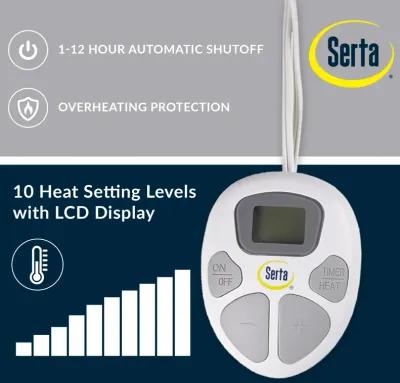 Serta Microfiber Heated White Mattress Pad