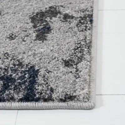 Adirondack Contemporary Navy / Grey 8' X 10' Powerloomed Rug