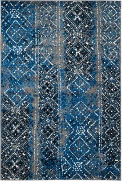 Adirondack Contemporary Silver / Multi 2'-6" X 18' Powerloomed Rug