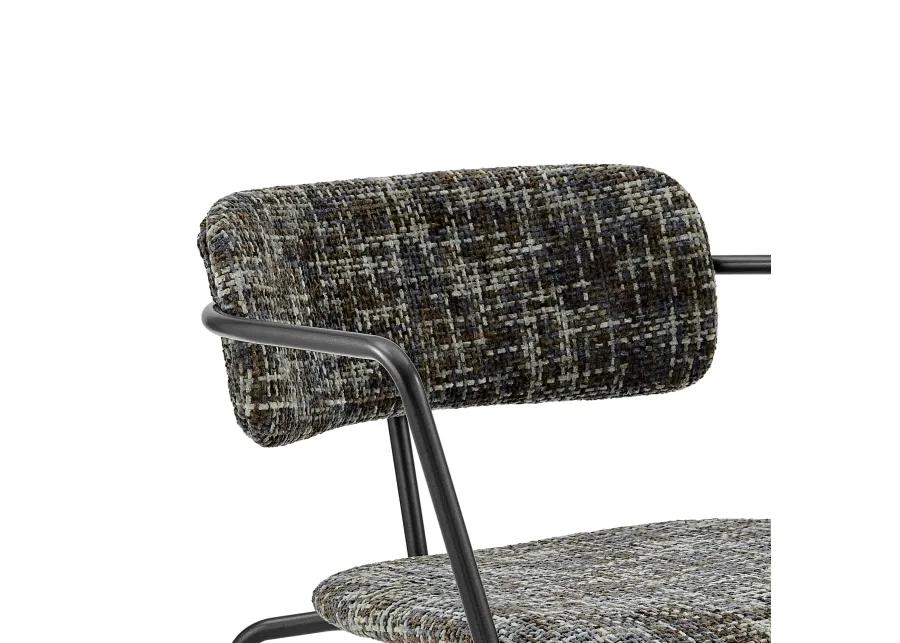 Alivia KD Fabric Dining Side Arm Chair, Allure Gray