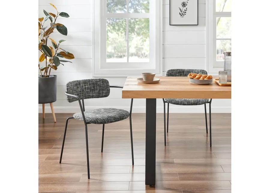 Alivia KD Fabric Dining Side Arm Chair, Allure Gray