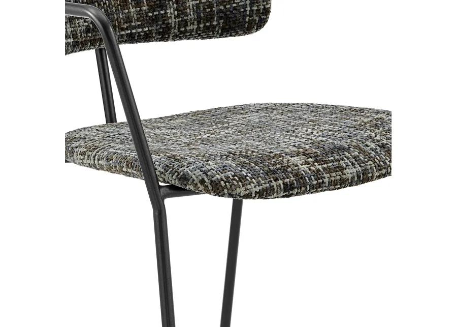 Alivia KD Fabric Dining Side Arm Chair, Allure Gray