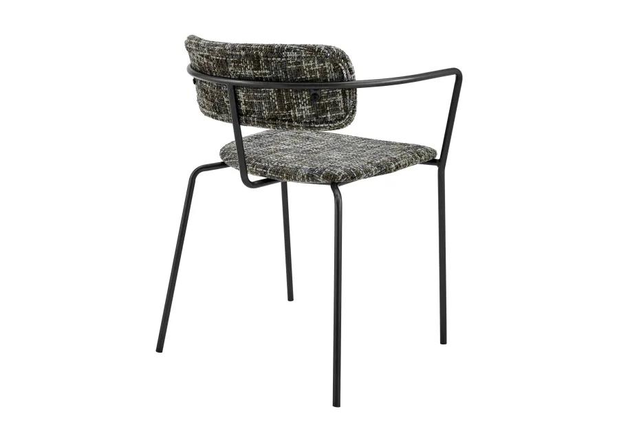 Alivia KD Fabric Dining Side Arm Chair, Allure Gray