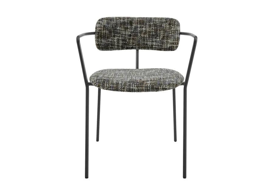 Alivia KD Fabric Dining Side Arm Chair, Allure Gray