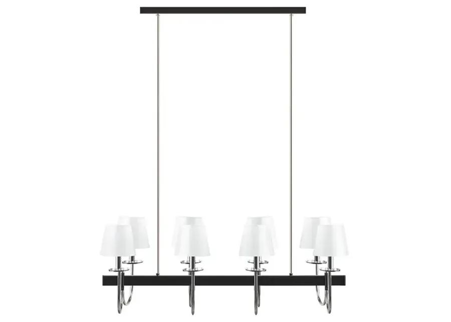 Hampton Hill Fairmount Black/Silver 8-Light Traditional Chandelier with Drum Shades