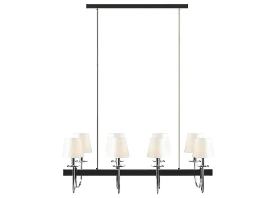 Hampton Hill Fairmount Black/Silver 8-Light Traditional Chandelier with Drum Shades