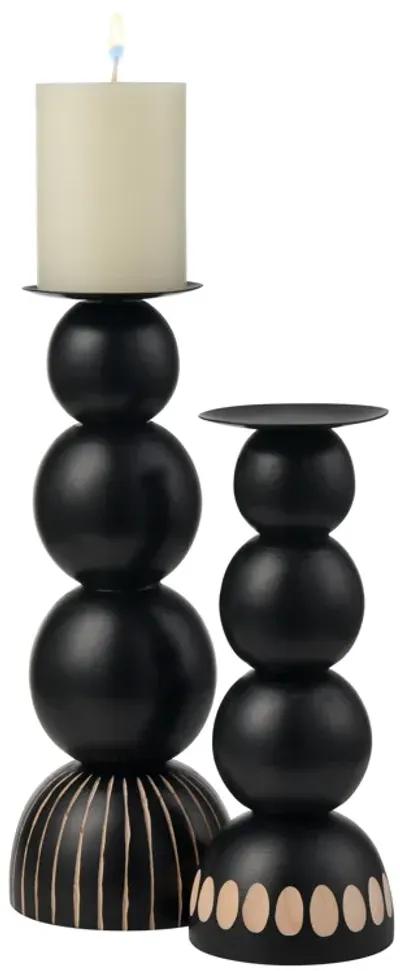 Dana Candleholder - Set of 2 Black