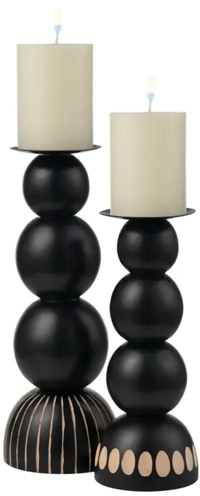 Dana Candleholder - Set of 2 Black