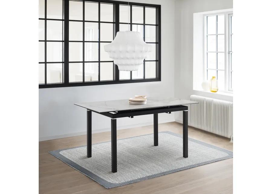 Giana Extendable Dining Table in Stone and Metal