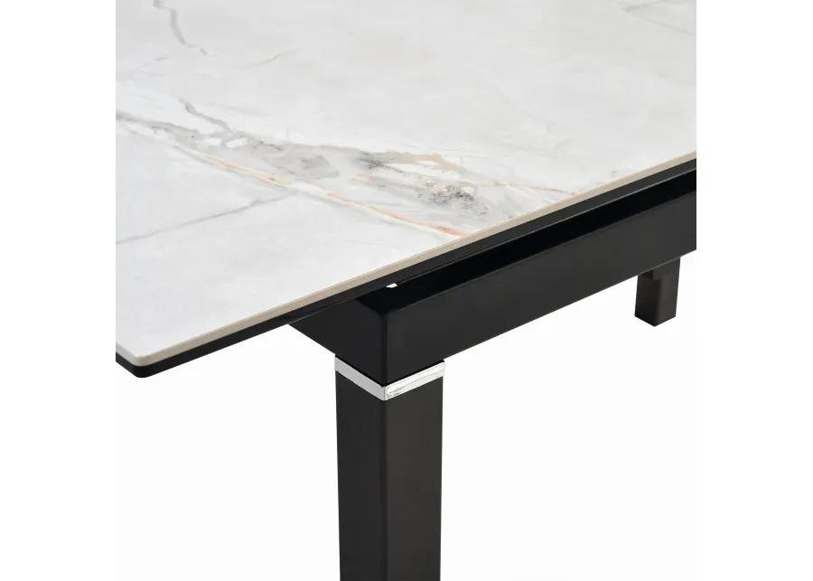 Giana Extendable Dining Table in Stone and Metal