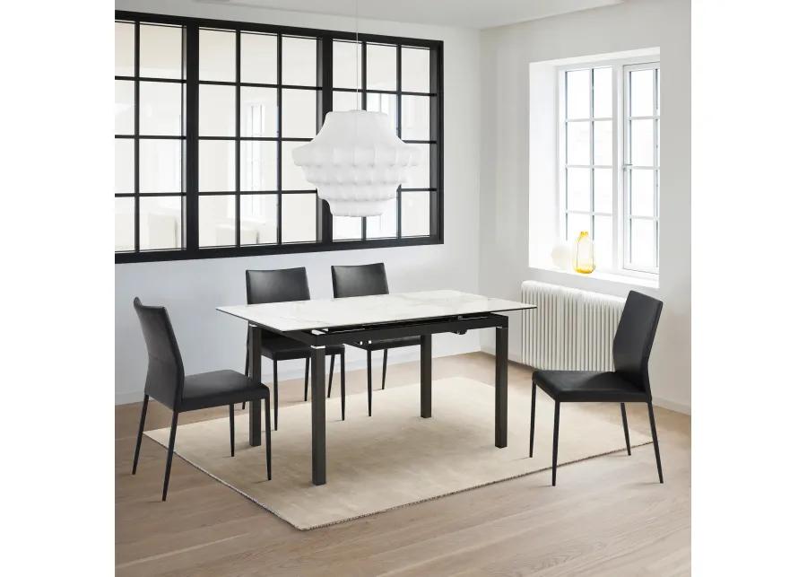 Giana Extendable Dining Table in Stone and Metal