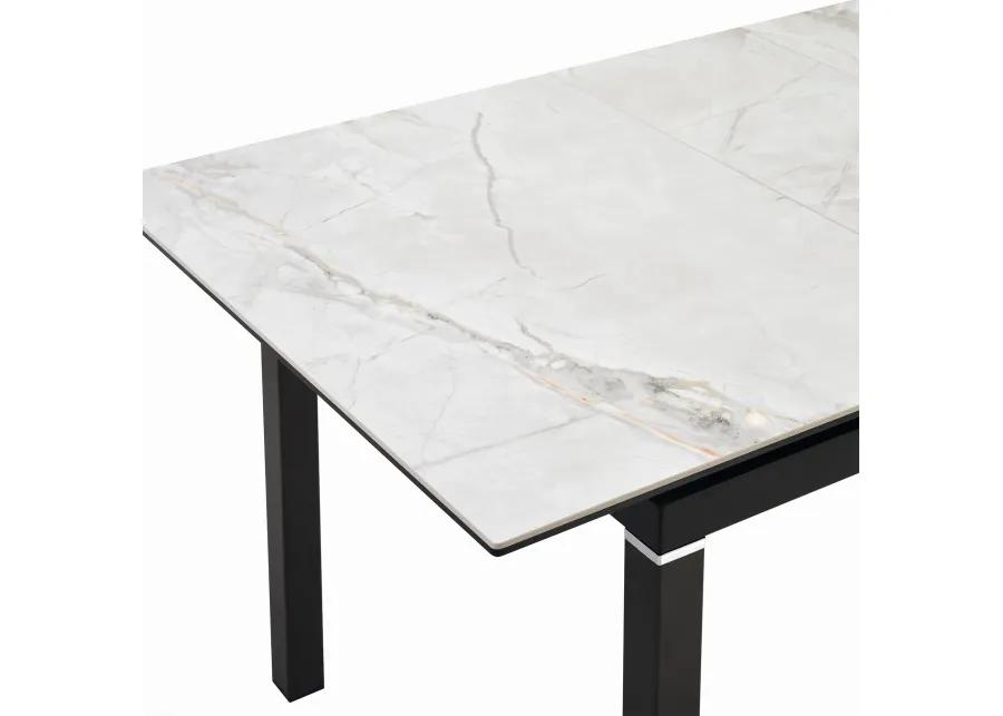 Giana Extendable Dining Table in Stone and Metal