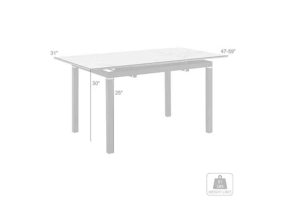 Giana Extendable Dining Table in Stone and Metal