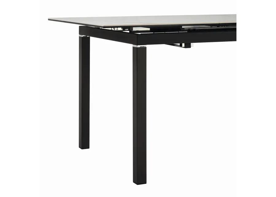 Giana Extendable Dining Table in Stone and Metal