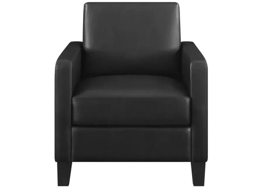 Julio Upholstered Accent Chair with Track Arms Black