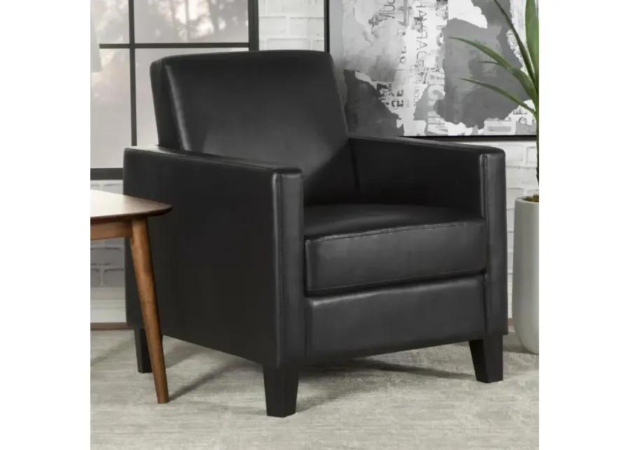 Julio Upholstered Accent Chair with Track Arms Black