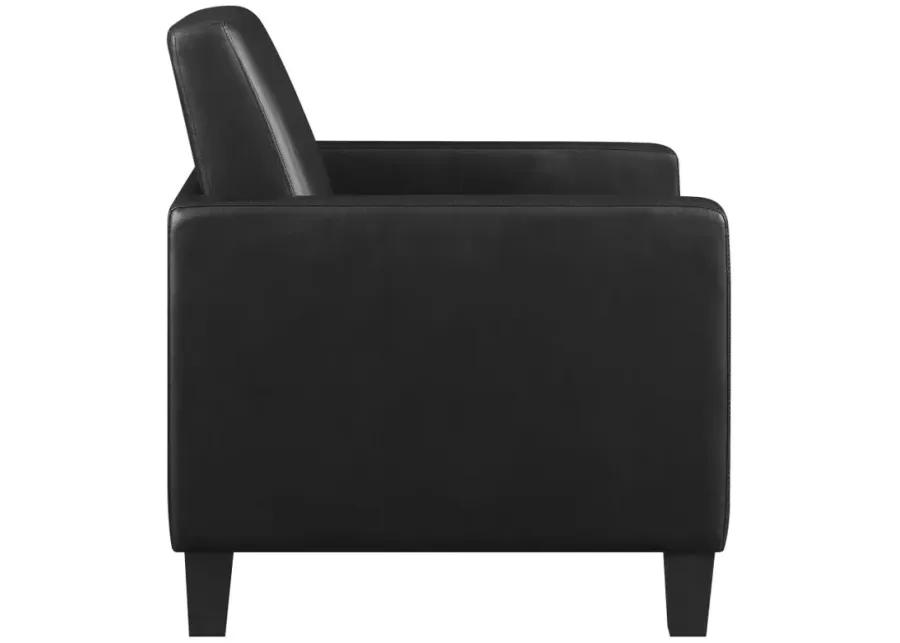 Julio Upholstered Accent Chair with Track Arms Black