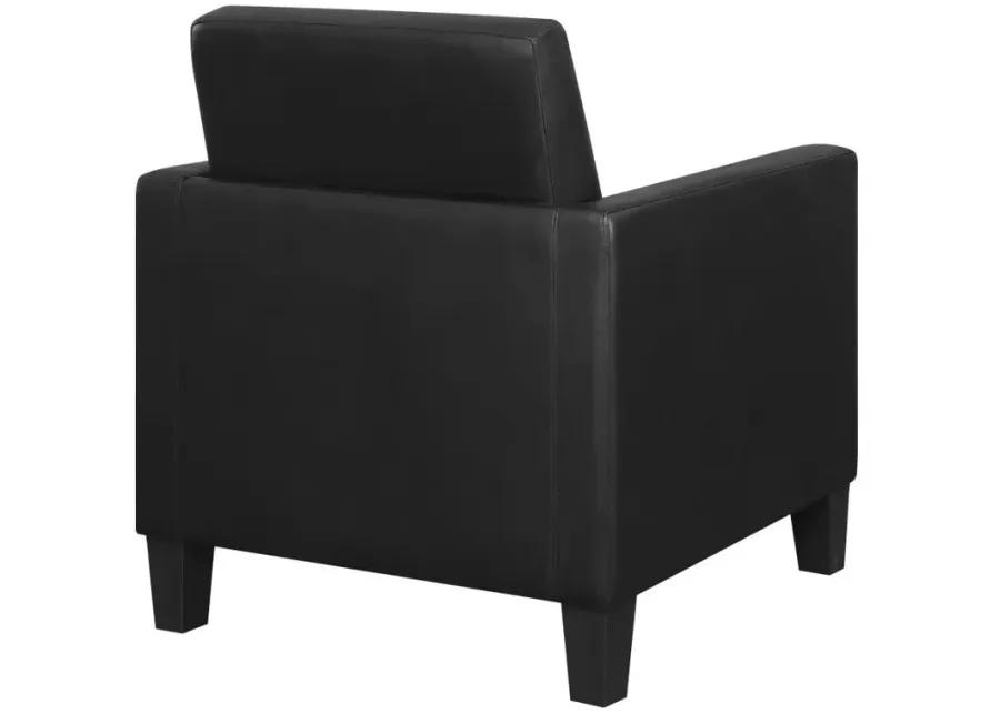 Julio Upholstered Accent Chair with Track Arms Black