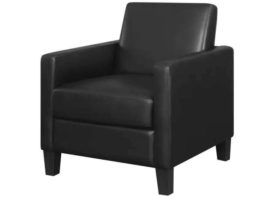 Julio Upholstered Accent Chair with Track Arms Black