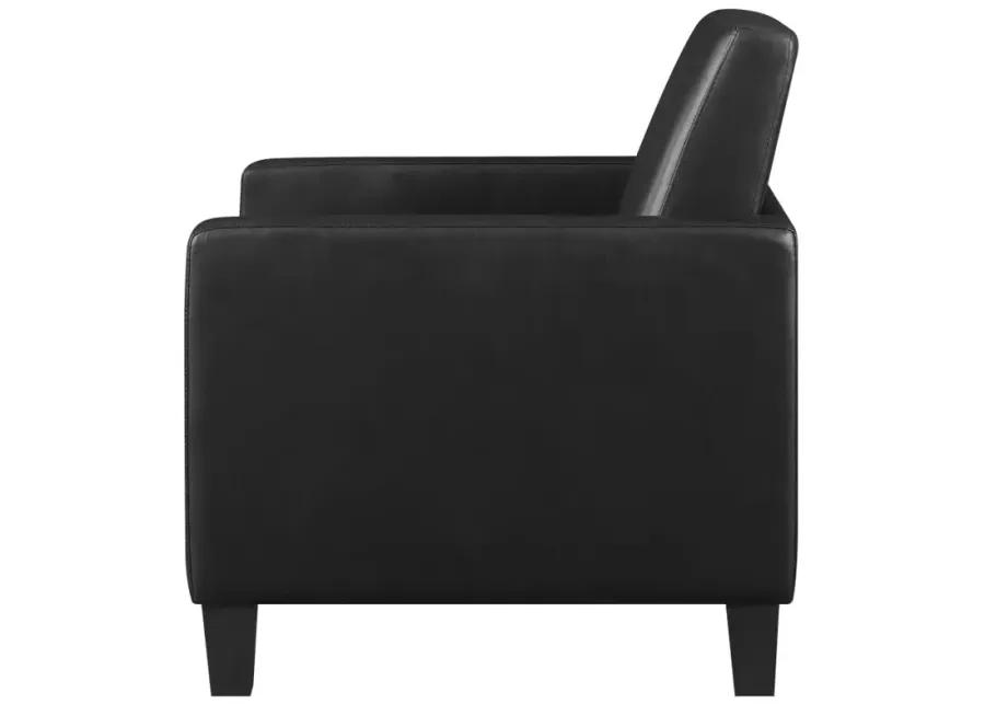 Julio Upholstered Accent Chair with Track Arms Black