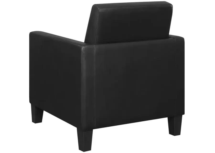 Julio Upholstered Accent Chair with Track Arms Black