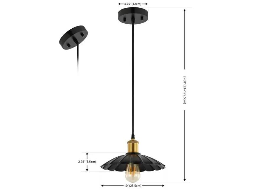 NOVAIRE, 10 INCH, BLACK/BRASS, IRON PENDANT