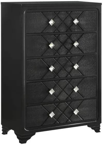 Penelope 5-drawer Chest Black