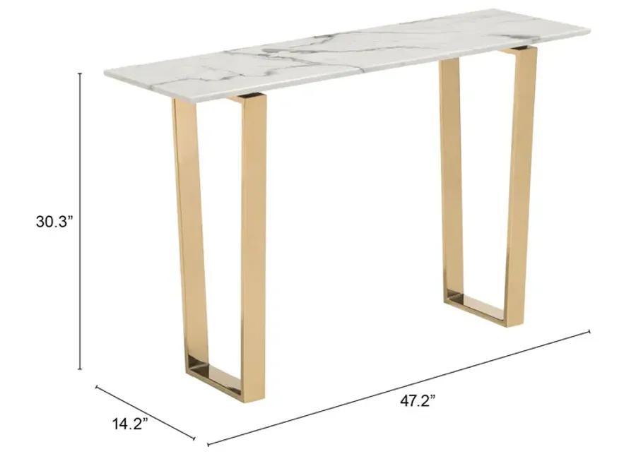 Atlas Console Table White & Gold