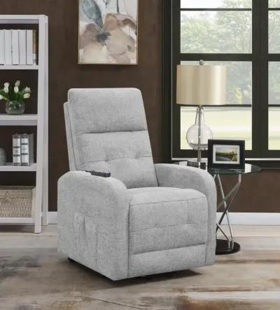 Howie Tufted Upholstered Power Lift Recliner Grey