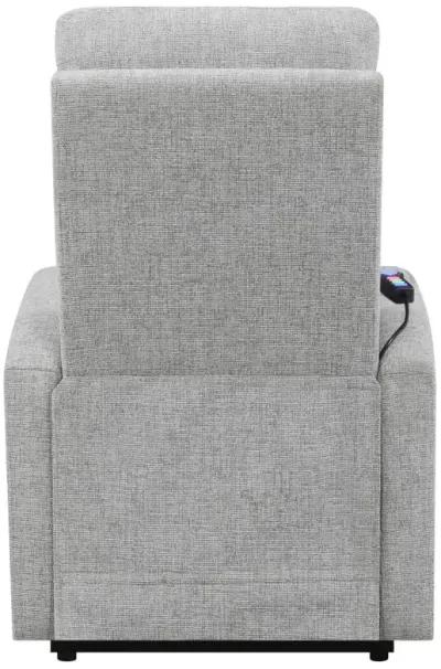 Howie Tufted Upholstered Power Lift Recliner Grey