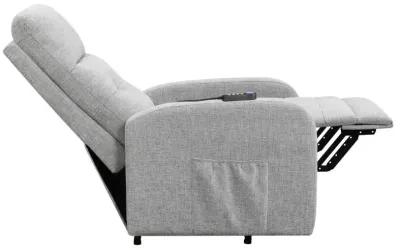 Howie Tufted Upholstered Power Lift Recliner Grey