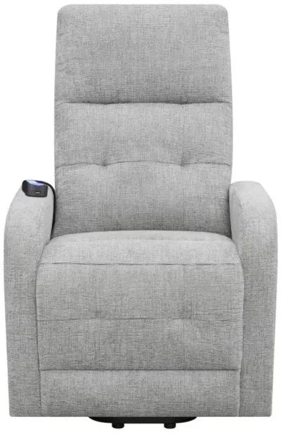 Howie Tufted Upholstered Power Lift Recliner Grey