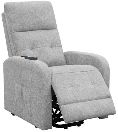 Howie Tufted Upholstered Power Lift Recliner Grey