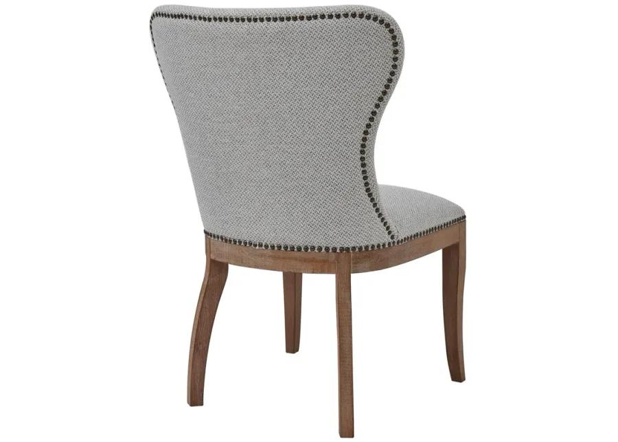 Dorsey Fabric Dining Side Chair Drift Wood Legs, Cardiff Gray