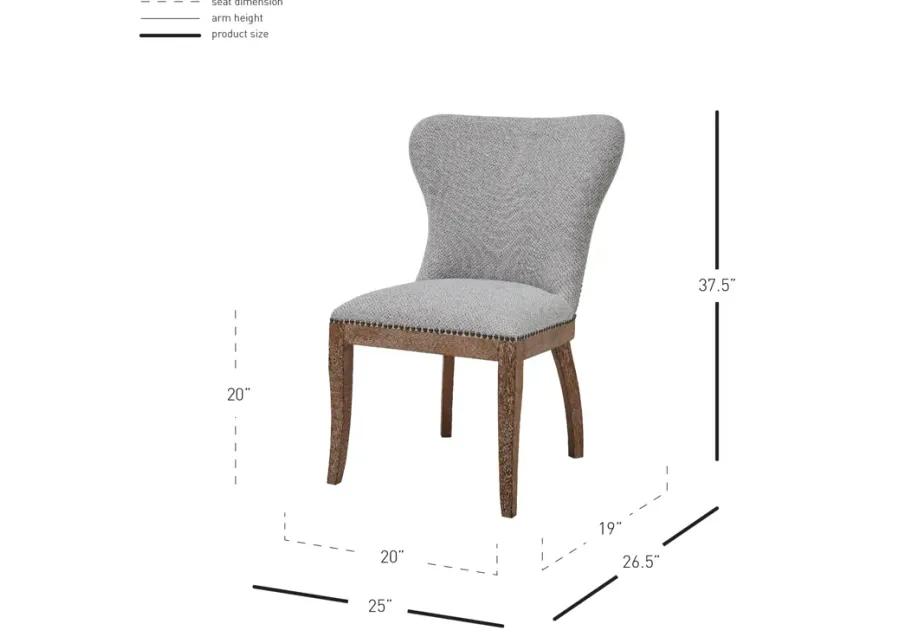 Dorsey Fabric Dining Side Chair Drift Wood Legs, Cardiff Gray