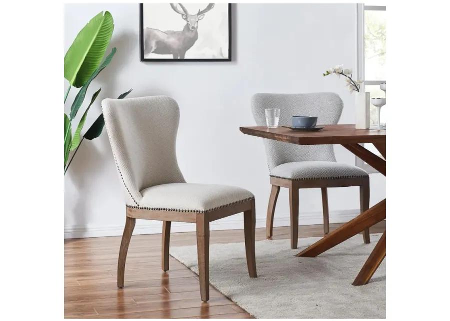 Dorsey Fabric Dining Side Chair Drift Wood Legs, Cardiff Gray