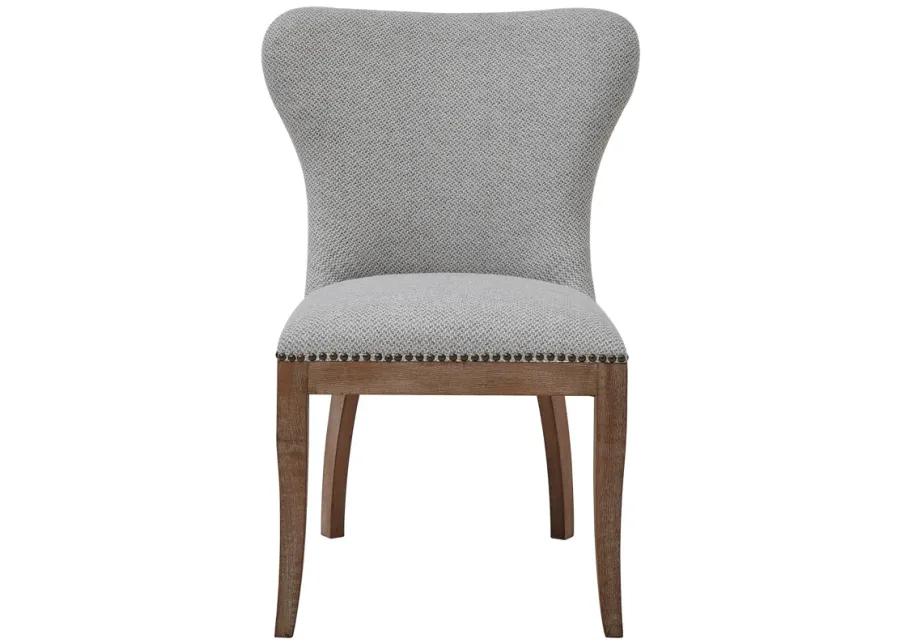 Dorsey Fabric Dining Side Chair Drift Wood Legs, Cardiff Gray