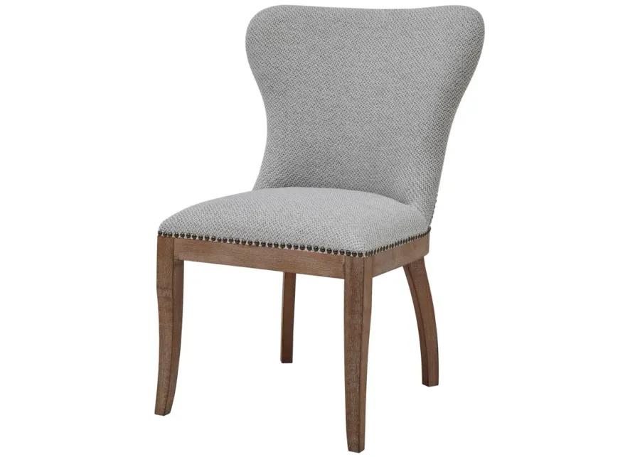 Dorsey Fabric Dining Side Chair Drift Wood Legs, Cardiff Gray