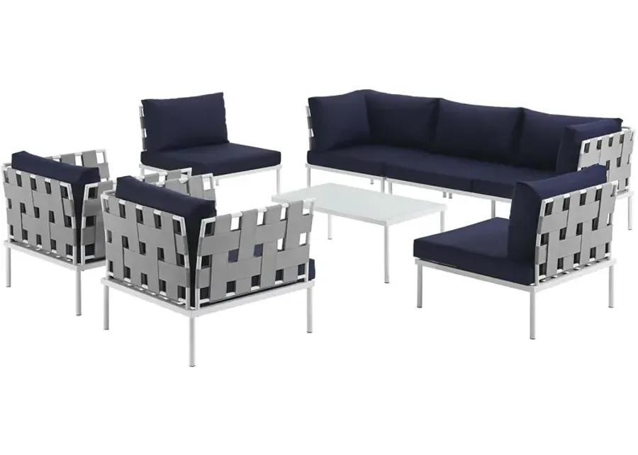 Harmony 8 Piece Outdoor Patio Aluminum Sectional Sofa Set