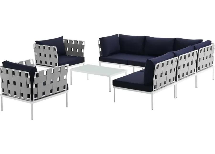 Harmony 8 Piece Outdoor Patio Aluminum Sectional Sofa Set