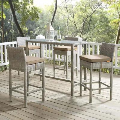 Conduit 5 Piece Outdoor Patio Wicker Rattan Set