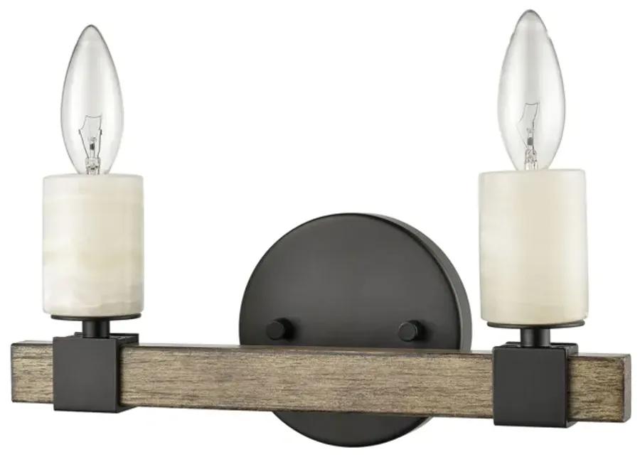 Stone Manor 12" Wide 2-Light Vanity Light - Matte Black