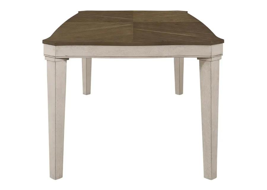 Ronnie 7-piece Starburst Dining Table Set Khaki and Rustic Cream