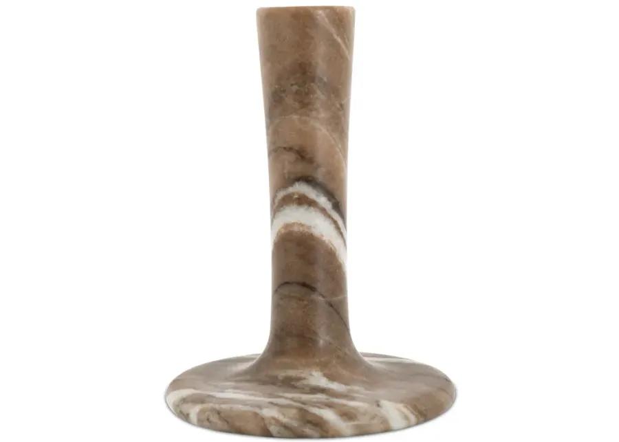 East Tall Candle Holder Brown Torrent Marble