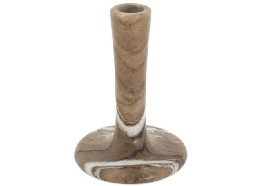 East Tall Candle Holder Brown Torrent Marble