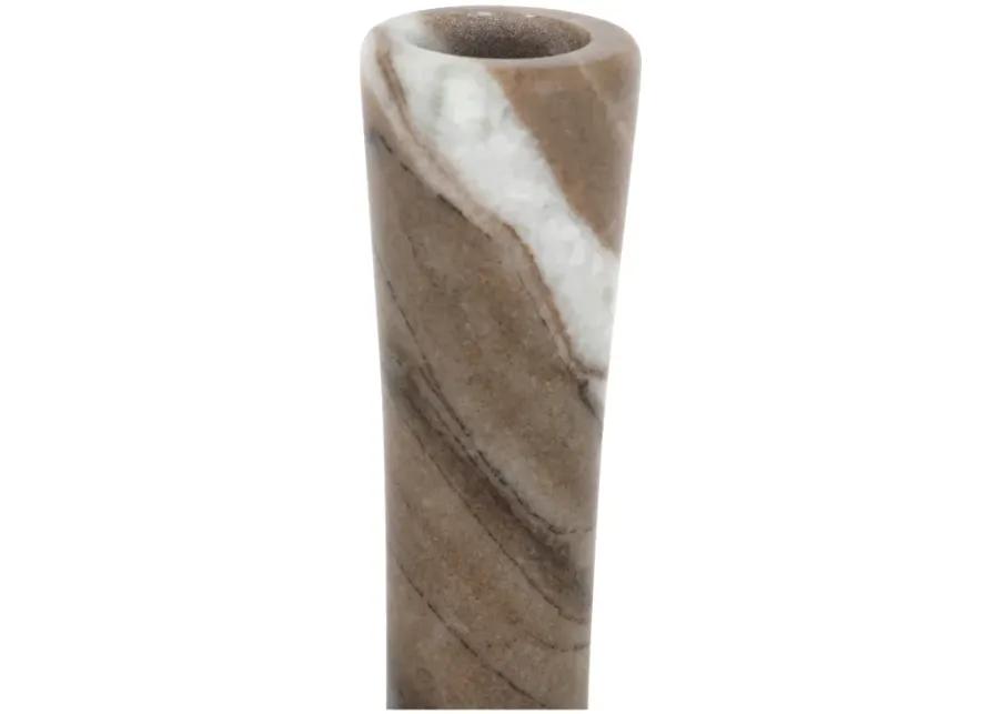 East Tall Candle Holder Brown Torrent Marble