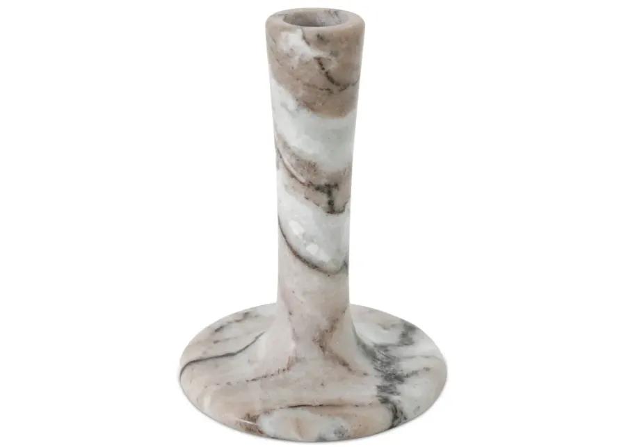 East Tall Candle Holder Brown Torrent Marble